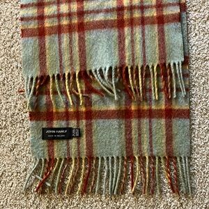John Hanly Plaid Wool Scarf - Red and Green